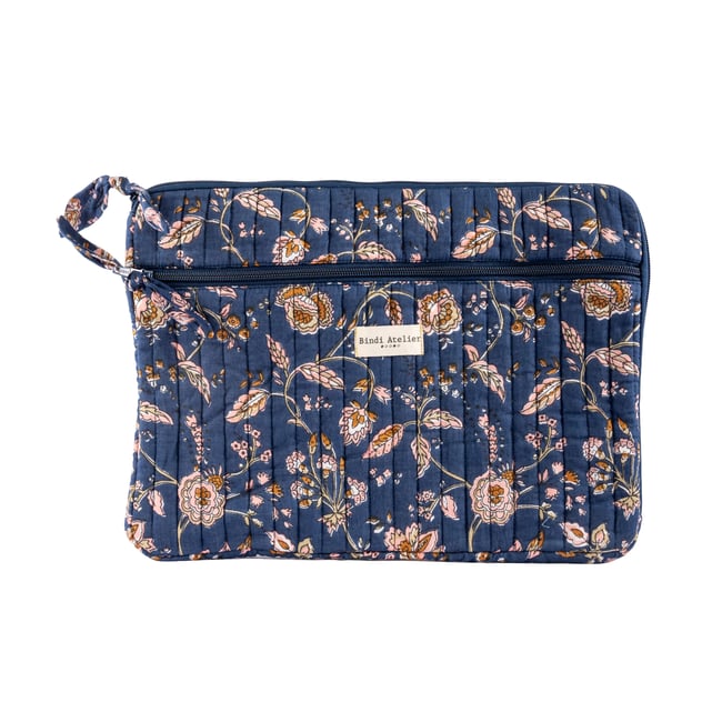 Pochette d'ordinateur en coton matelassé 15 pouces - BINDI ATELIER