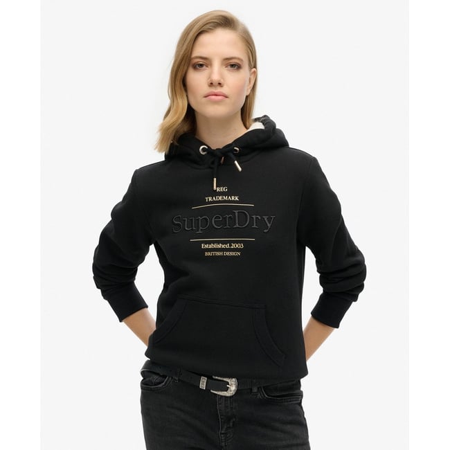Sweat à capuche et logo métallisé Luxe - SUPERDRY