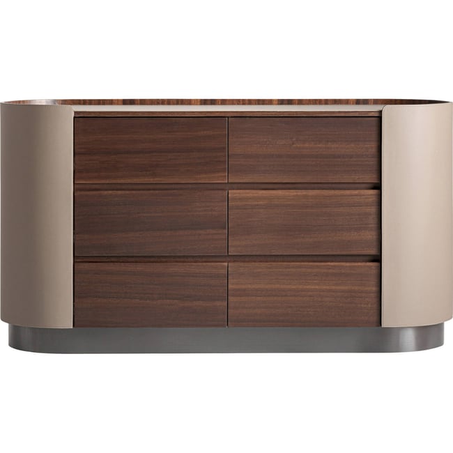 Commode contemporaine en bois Couleur marron et beige <span itemprop=