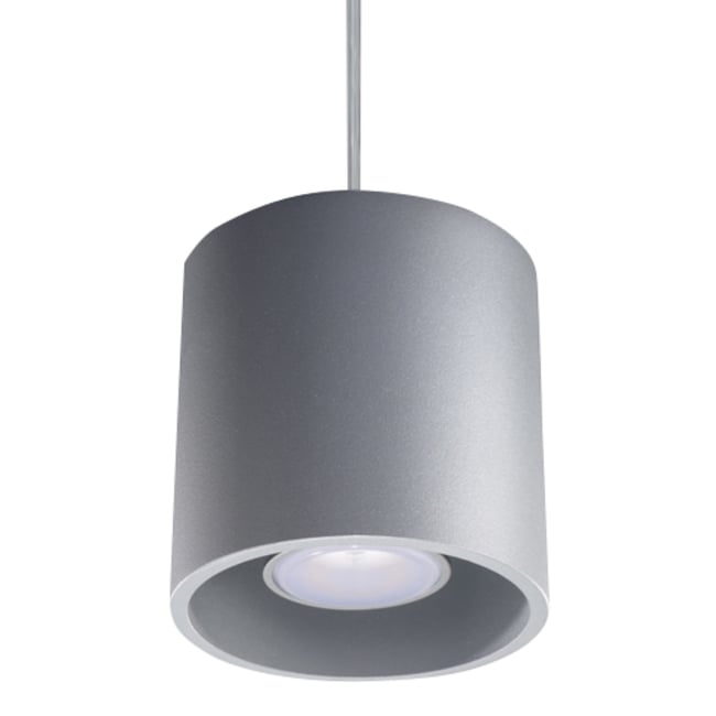 Suspension Aluminium Gris GU10 1 Orbis Couleur gris <span itemprop=