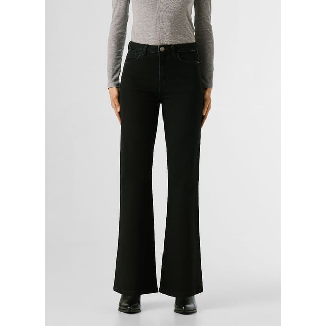 Jean flare, taille haute, Willa clean deep black <span itemprop=