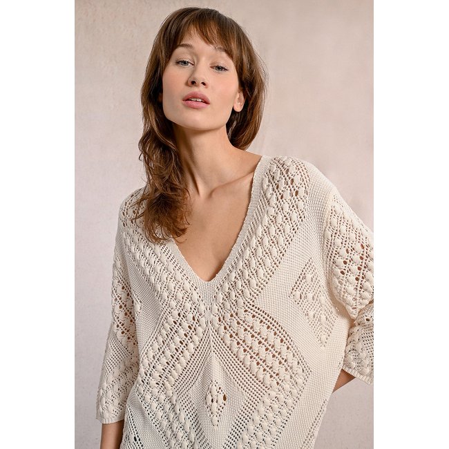 Maille crochet écru <span itemprop=