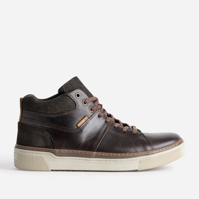 Basket en cuir PHILIP marron <span itemprop=