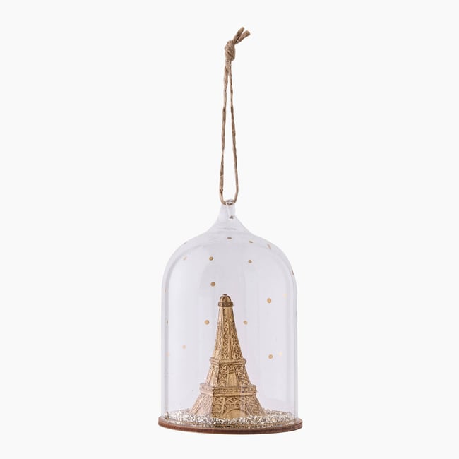 Ornement scénette, H10.5cm, en verre Couleur blanc <span itemprop=