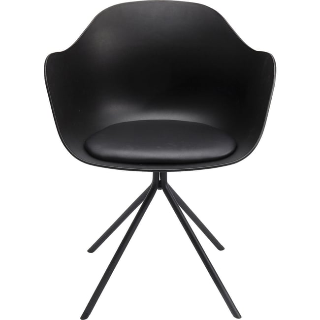 Chaise avec accoudoirs pivotante, BEL AIR Couleur noir <span itemprop=