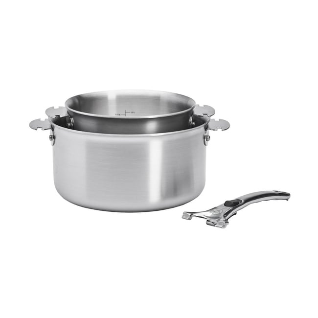 Batterie de 2 casseroles ø16-20 cm + poignée alchimy loqy gris <span itemprop=