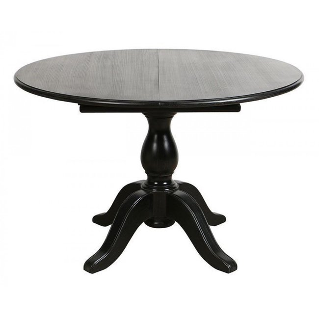 Table ronde extensible 1 pied - HARMONIE Couleur noir <span itemprop=