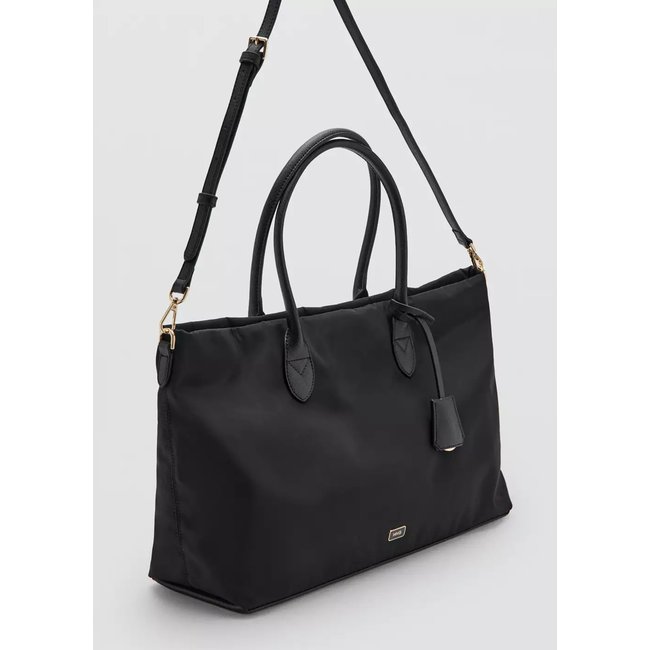 Sac cabas anse double noir <span itemprop=