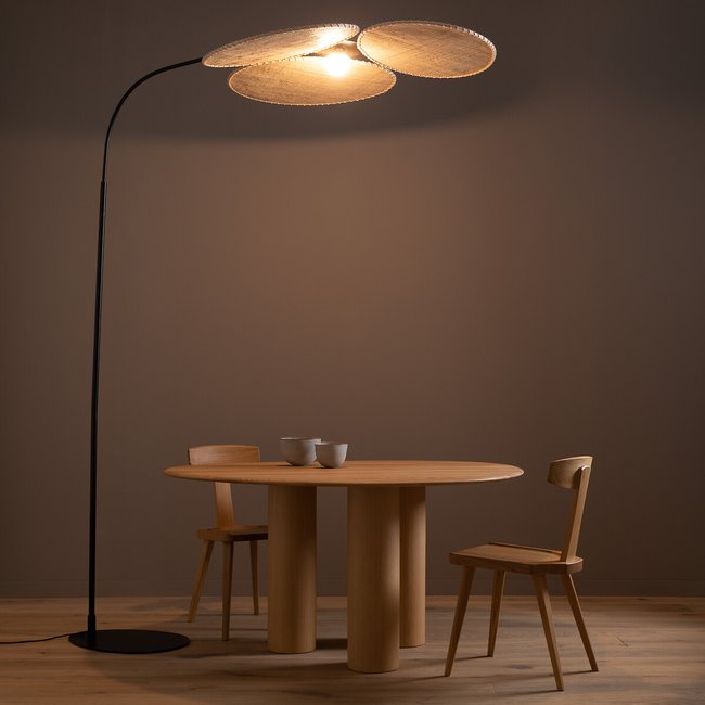 Canopée Rattan Arc Floor Lamp, designed by E. Gallina., natural, AM.PM