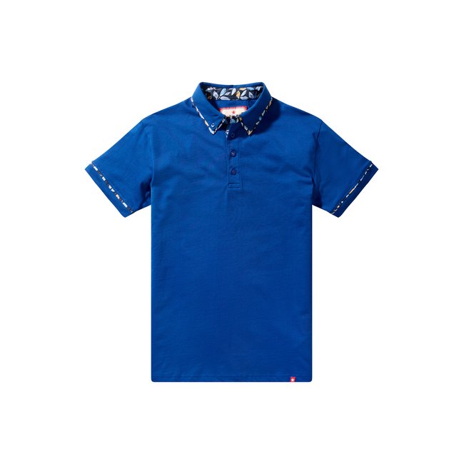 Polo à manches courtes avec double col bleu <span itemprop=