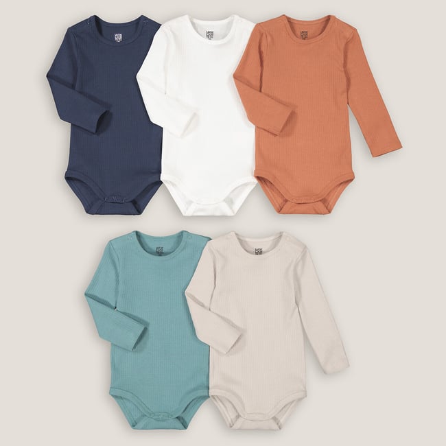 Lot de 5 bodies manches longues assortis <span itemprop=