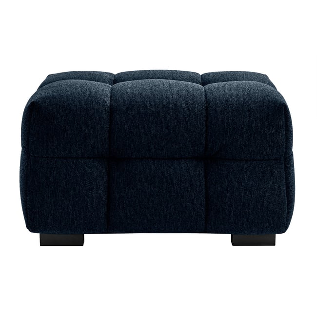Pouf repose-pieds design en tissu effet velours terre brûlée CORTO - MILIBOO