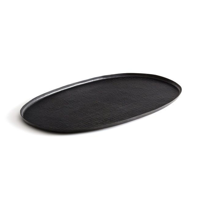 Plateau XXL ovale en métal 71cm Besar Couleur noir <span itemprop=