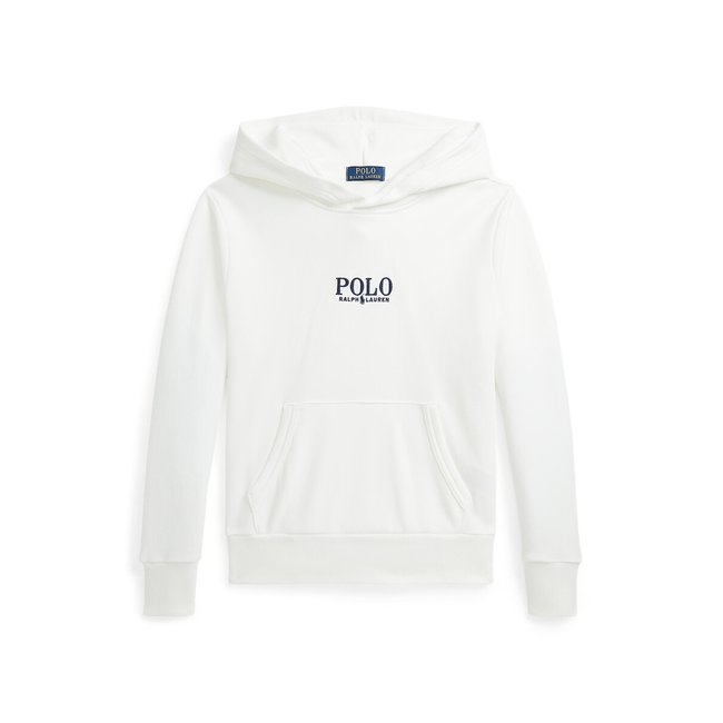 Sweat à capuche en molleton blanc <span itemprop=