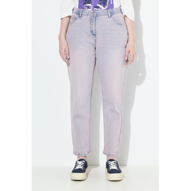 Jean Boyfriend en denim coloré bleu clair <span itemprop=