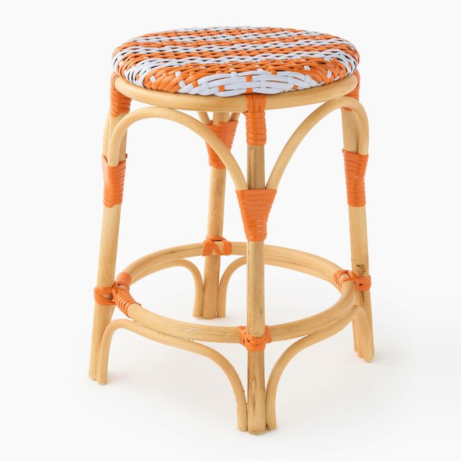 Tabouret bistrot, 42xH47cm, en rotin et plastique - MONOPRIX