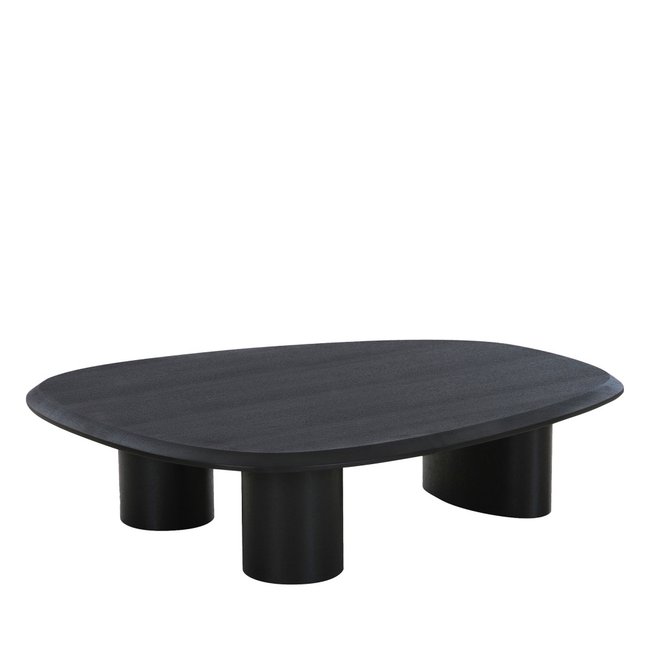Table basse organique en bois 78x96cm- TIRANO Couleur noir <span itemprop=