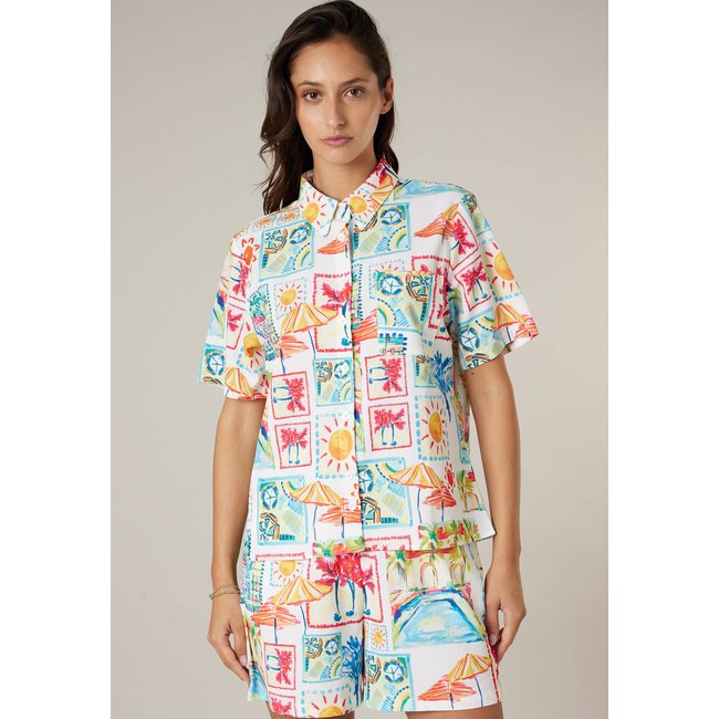 Chemise femme estivale et colorée SUMMER multico <span itemprop=