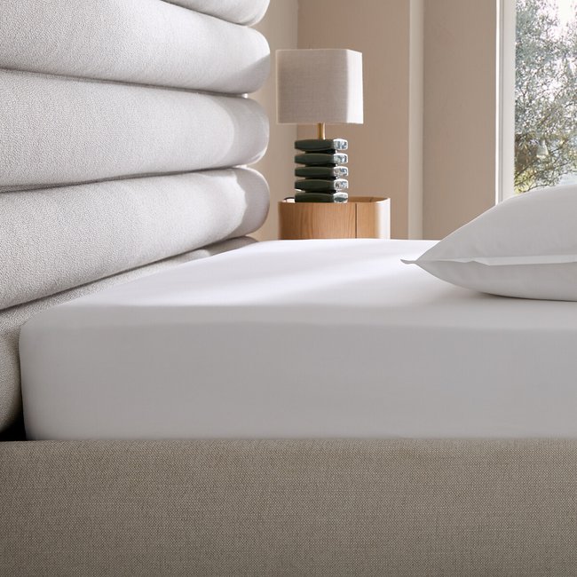 Veneto Cotton Percale Fitted Sheet, 30cm Flap - AM.PM