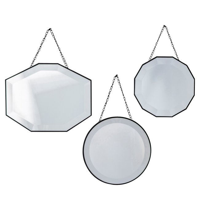 Set of 3 Silver Scatter Mirrors, silver-coloured, ÉDITÉ