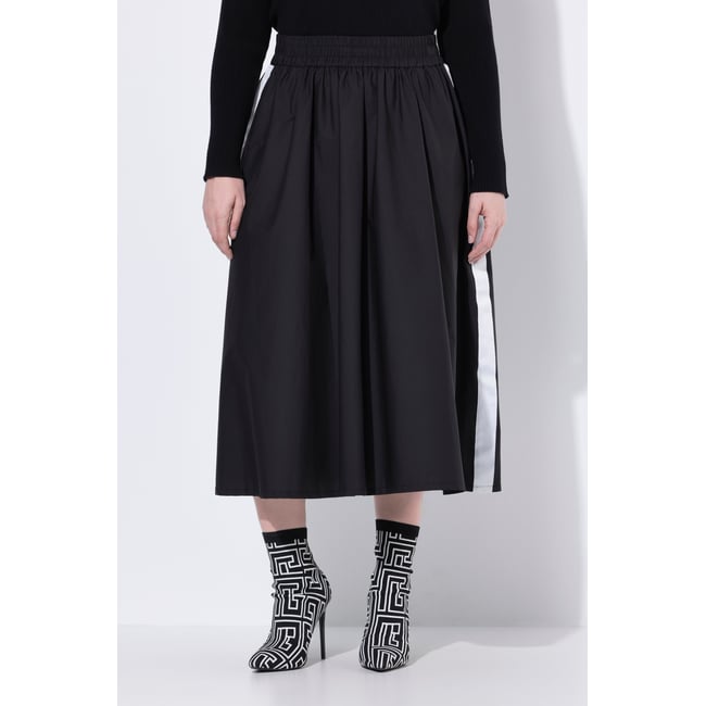 Jupe midi en Papertouch noir <span itemprop=