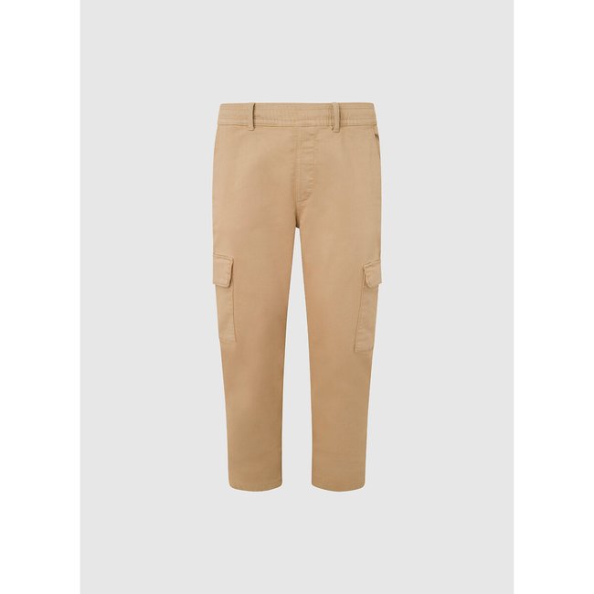 Pantalon slim cargo beige <span itemprop=