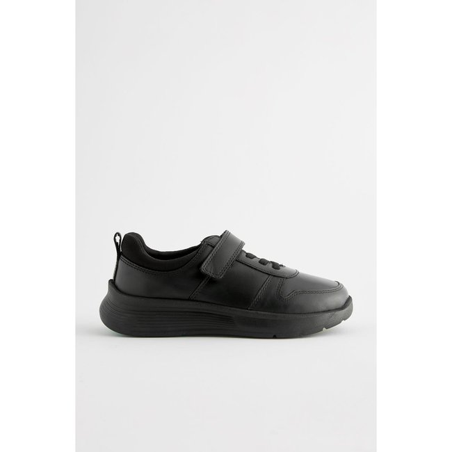 Chaussures d'école larges à lacets bride noir <span itemprop=