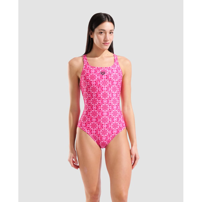 Bañador con espalda de estilo «swim pro» FLORAL estampado rosa <span itemprop=