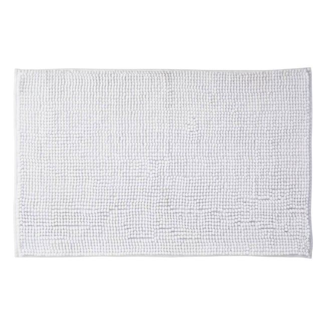 Tapis de bain chenille 40x60 cm blanc <span itemprop=
