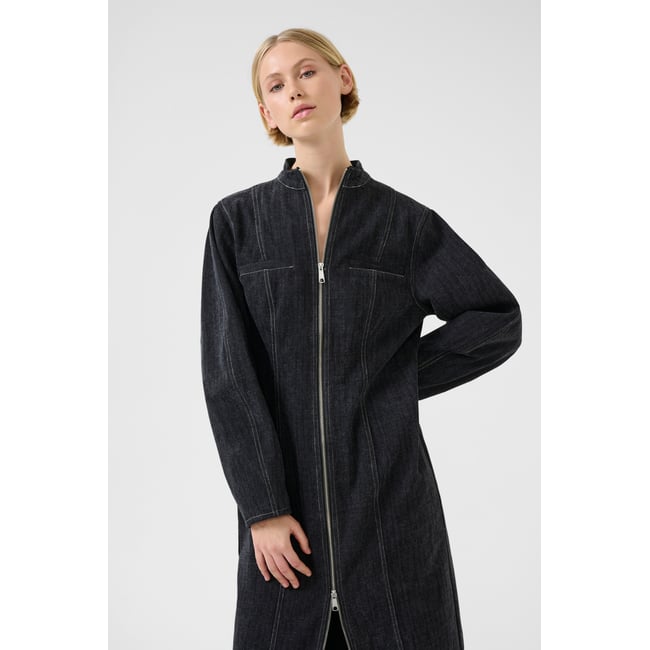 Robe en jean gris dakr grey denim <span itemprop=
