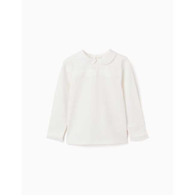 T-shirt en coton à manches longues avec plis sur le devant - ZIPPY