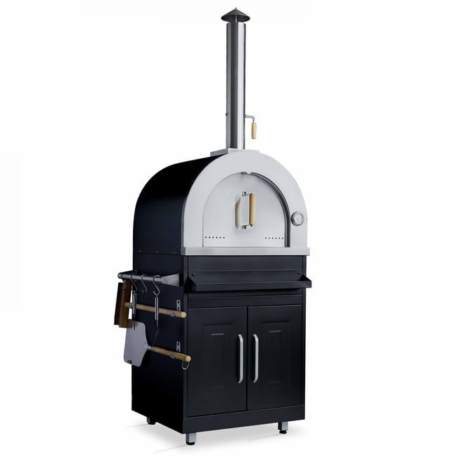 Meuble four à pizza pour cuisine d'extérieure, MEMPHIS noir <span itemprop=