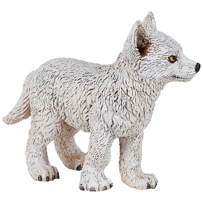 Figurine Jeune loup polaire blanc <span itemprop=
