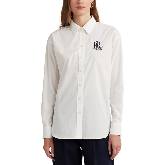 Kotta Stretch Cotton Shirt with Long Sleeves, white, LAUREN RALPH LAUREN