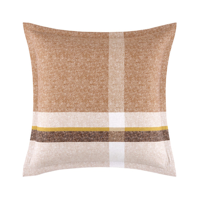 Taie d'oreiller en satin de coton marron, LOOMIS multicolore <span itemprop=