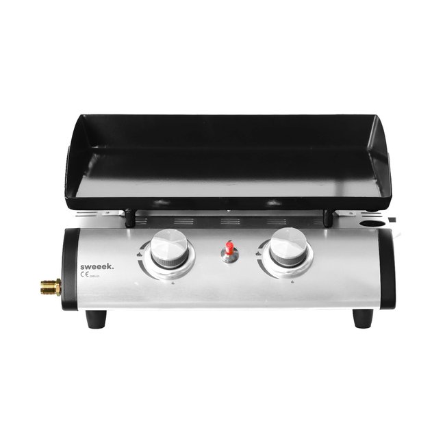 Plancha gaz 2 brûleurs inox 5kW PORTHOS 2 BRÛLEURS noir <span itemprop=