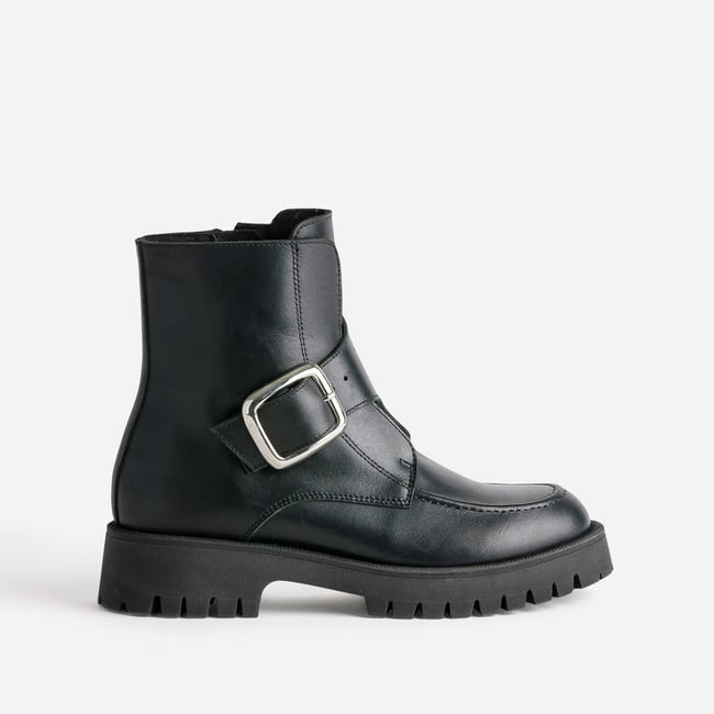 Boots en cuir ABELLA noir <span itemprop=