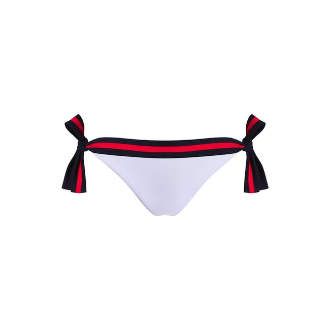 Flamme, bas de maillot de bain femme mini, ines x vilebrequin blanc <span itemprop=