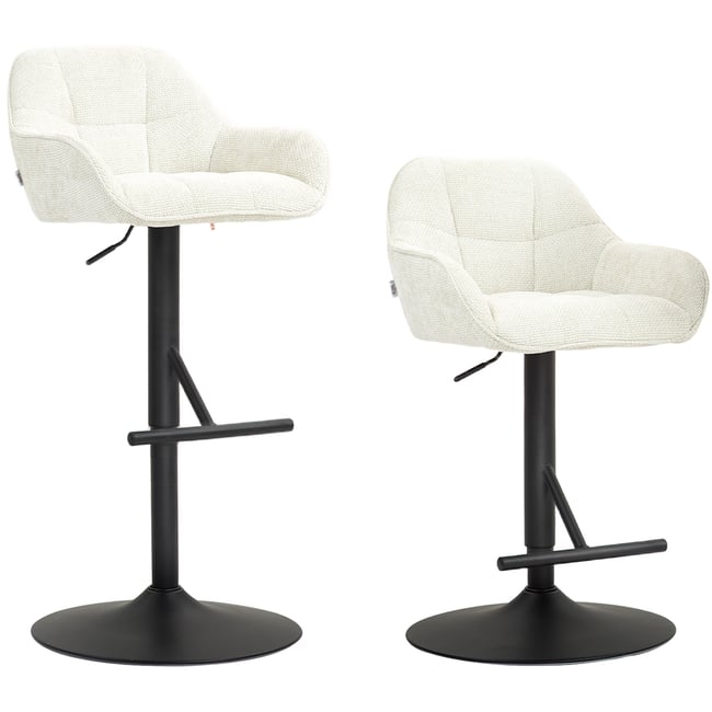 Tabouret de bar Polyester Crème Couleur crème, noir <span itemprop=
