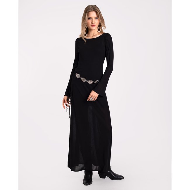 Robe en maille avec encolure dans le dos EVENING MEMORIES noir <span itemprop=