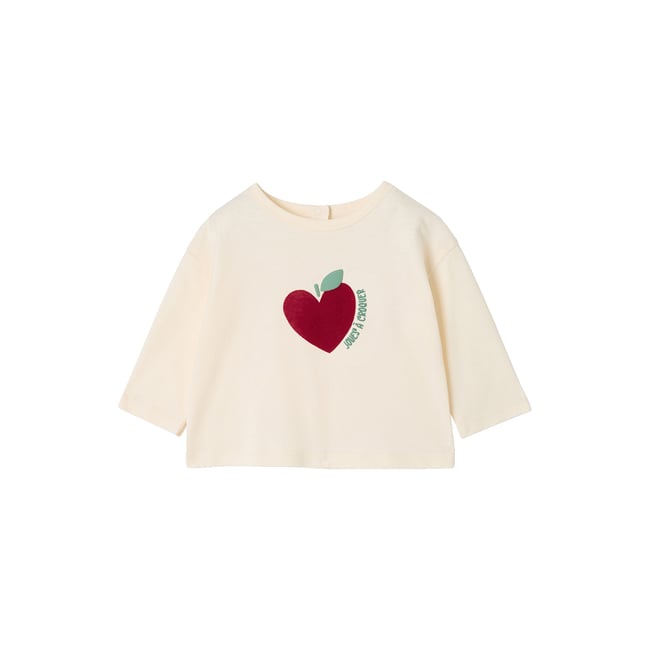 T-shirt manches longues écru <span itemprop=