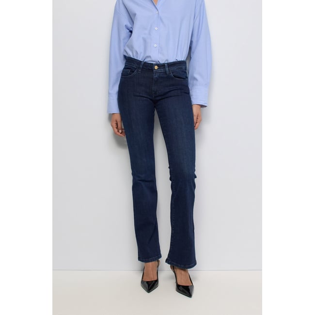 JEAN WONDER PUSH UP BOOTCUT bleu denim <span itemprop=