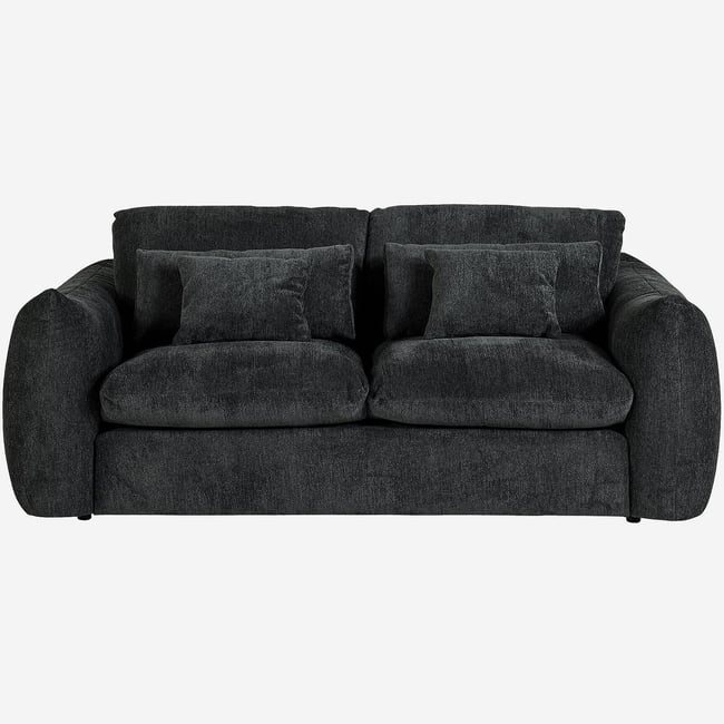 Canapé fixe tissu GLENNA Couleur gris anthracite <span itemprop=