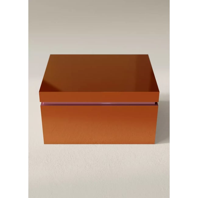 Boîte bicolore en bois Couleur marron <span itemprop=