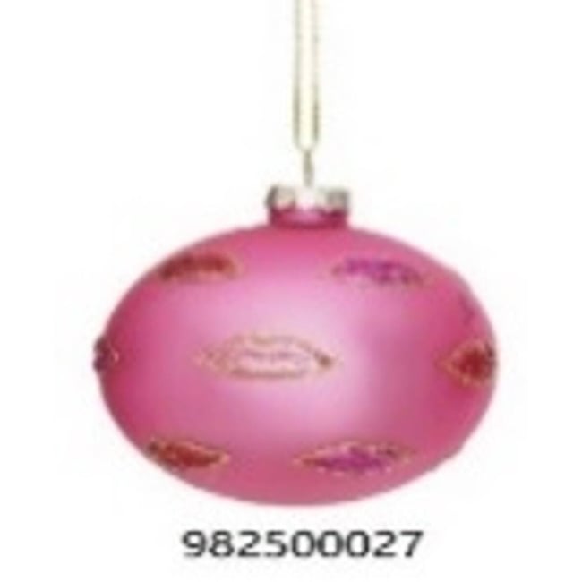 Boule de Noël en verre rose D. 80 mm Couleur rose <span itemprop=