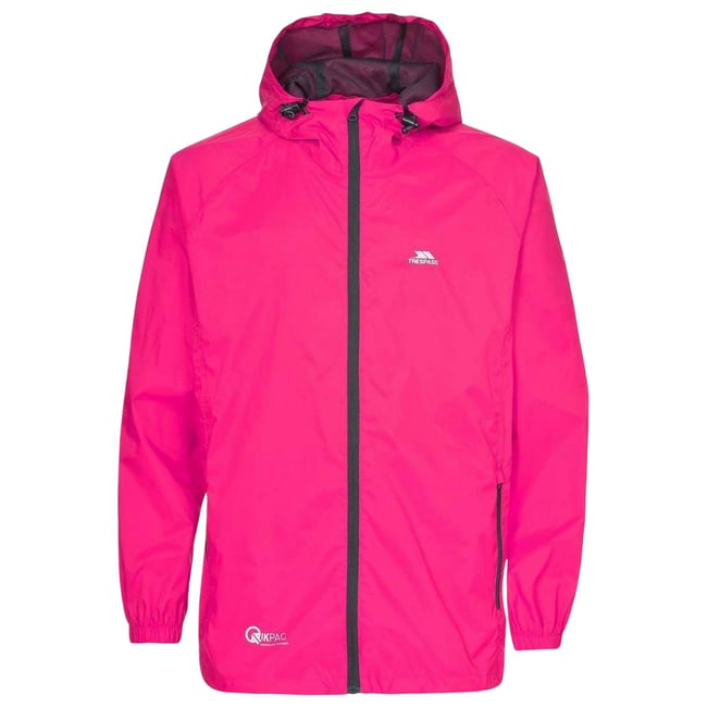 Veste imperméable unie à capuche QIKPAC rose vif <span itemprop=