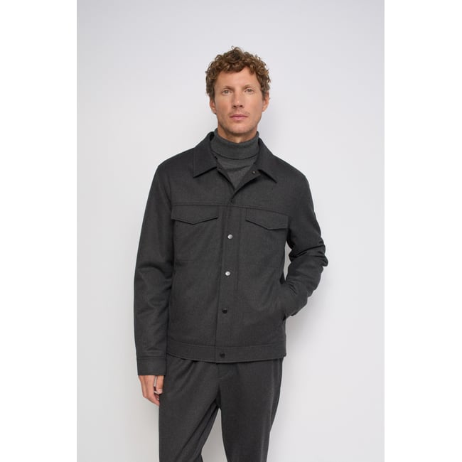 BLOUSON AVEC LAINE gris <span itemprop=