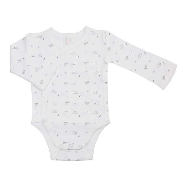 Body bébé motif renard blanc <span itemprop=