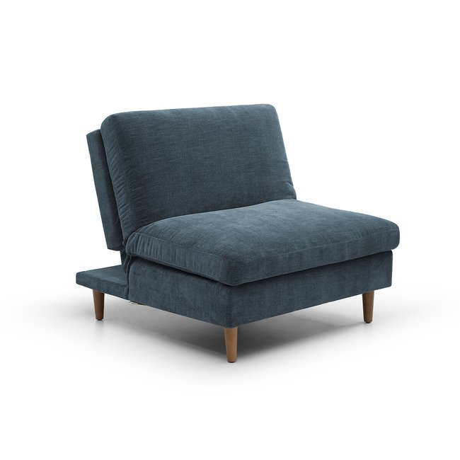 Sawyer Chenille Modular Click Clack Sofabed Chair Unit, navy, SO'HOME