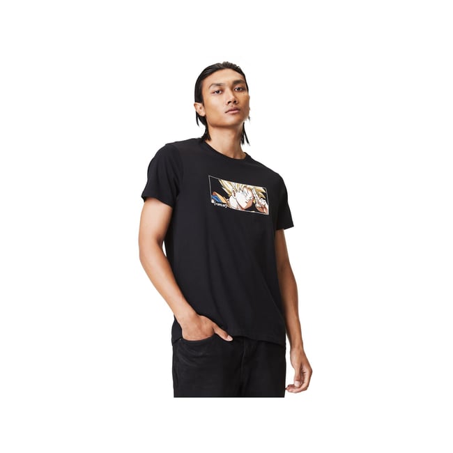 T-shirt col rond Dragon Ball Z Saiyan noir <span itemprop=